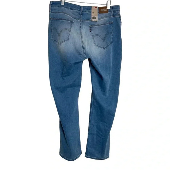 Levi's Curvy bootcut 33/16M figure enhancer distressed blue jeans NEW - Picture 3 of 6